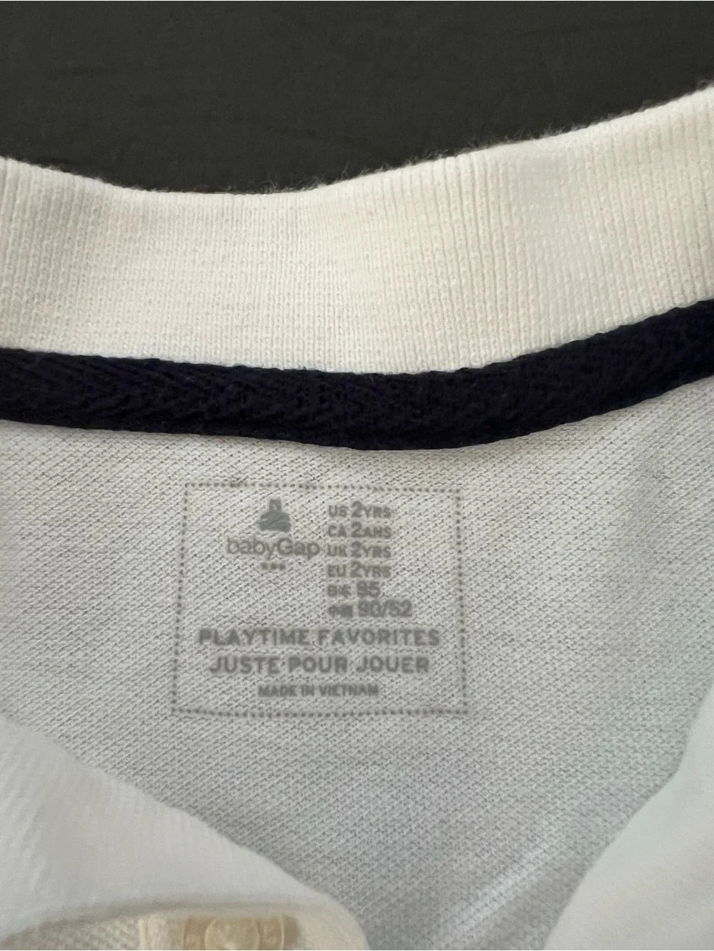 Baby GAP Polo Shirt 2T White Classic Short Sleeve Toddler Boys